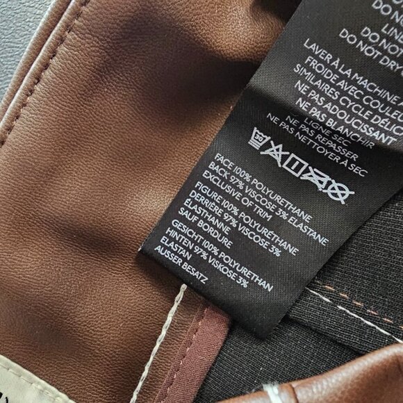 Anthropologie Maeve The Colette Crop Wide-Leg Pants, Faux-Leather Top-Stitch, 26 - Picture 9 of 10